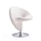 Manhattan Comfort Curl Swivel Accent Chair in Cream and Polished Chrome AC040-CR - alternate 1